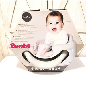 Bumbo Infant Floor Seat Baby Sit Up Chair with Adjustable Harness, Light Gray